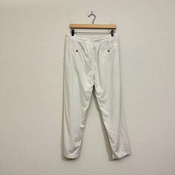 DANDY DEL MAR Linen-Blend Pants Vintage Ivory Brisa Summer Beach - Picture 2 of 15